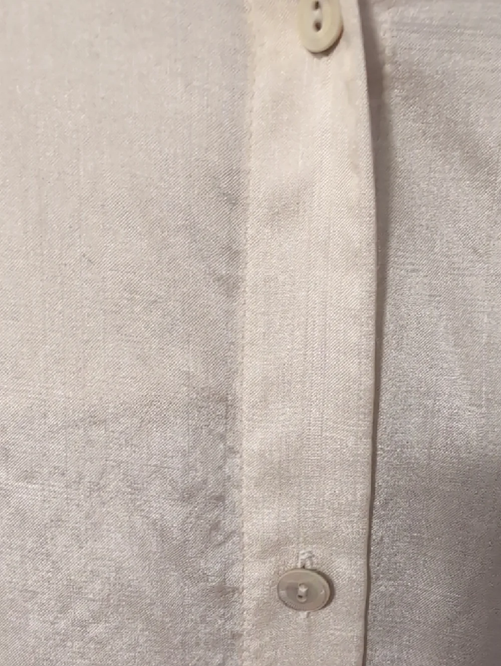 Eileen Fisher Light Cream Silk-Blend Button-Up Shirt - Picture 3 of 5